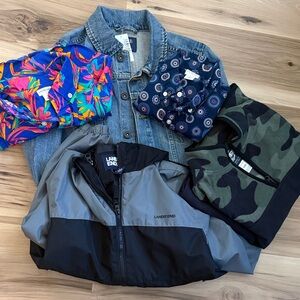 Boys Size 8 Clothing Lot – Jackets & Shirts (5 Pieces)